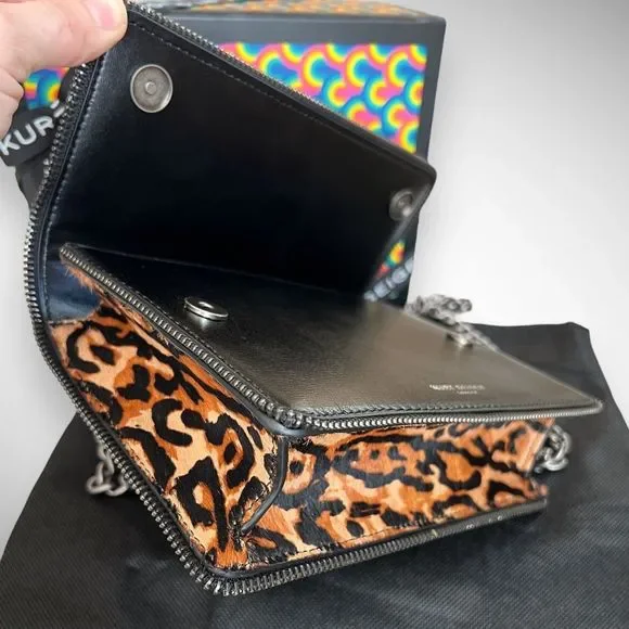 NWT Kurt Geiger London Shoreditch Small Leather & Genuine Calf Hair Shoulder Bag - Picture 11 of 17